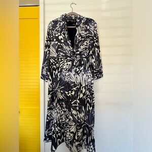 Petite Small Summer Dress Attitudes by Renee Blue and White Dress